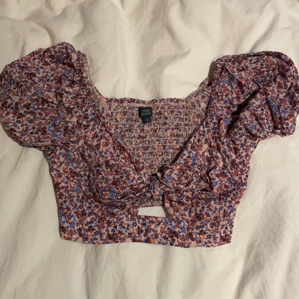 pink floral blouse from target, size small